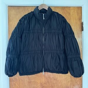 Sundae School Black Pleated Duvet Puffer